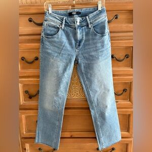 Hudson Straight Leg Raw Hem Jeans